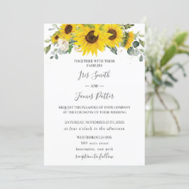 Convites Casamento Floral Rustic Chic Sunflower