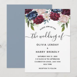 Convites Casamento Floral Rustic Chic Watercolor