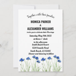 Convites Casamento Floral Rustic Cornflower Wildflower