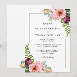 Convites Casamento Floral Rustic Elegant Fantasy