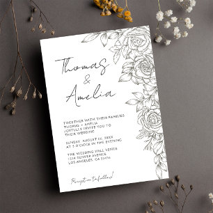Convites Casamento Floral Rustic Ivory Magnolia