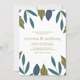 Convites Casamento Floral Rustic Leaf