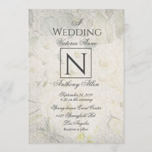 Convites Casamento Floral Rustic Monograma Watercolor