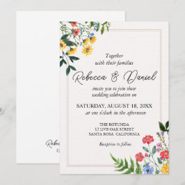 Convites Casamento Floral Rustic Neutral Boho