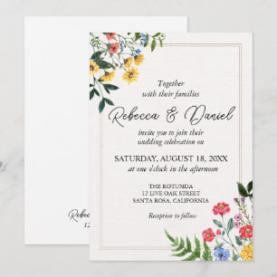 Convites Casamento Floral Rustic Neutral Boho