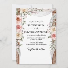 Convites Casamento Floral Rustic Neutral Boho