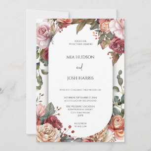 Convites Casamento Floral Rustic Neutral Boho