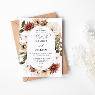 Convites Casamento Floral Rustic Neutral Boho