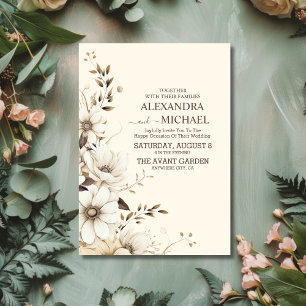 Convites Casamento Floral Rustic Neutral Boho