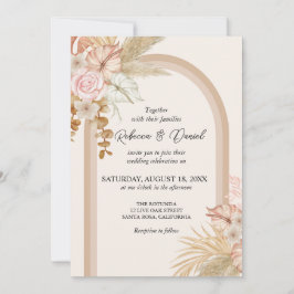 Convites Casamento Floral Rustic Neutral Boho