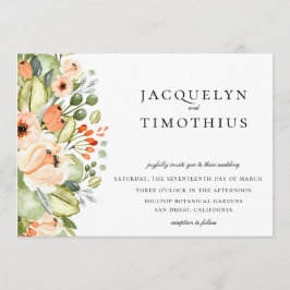 Convites Casamento Floral Rustic Peach Garden