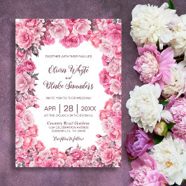 Convites Casamento Floral Rustic Pink