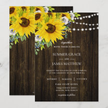 Casamento Floral Rustic Sunflower Ivory