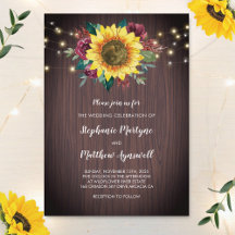 Casamento Floral Rustic Sunflower Wood Lights