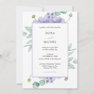 Convites Casamento Floral Rustic Violet Summer