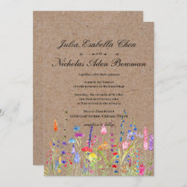 Convites Casamento Floral Rustic Watercolor