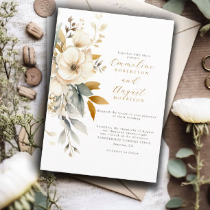 Convites Casamento Floral Rustic Watercolor Boho