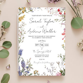 Convites Casamento Floral Rustic Wildflower