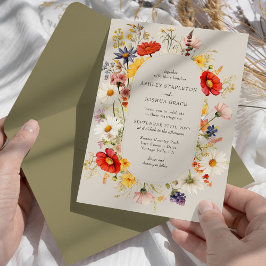 Convites Casamento Floral Rustic Wildflower Elegant