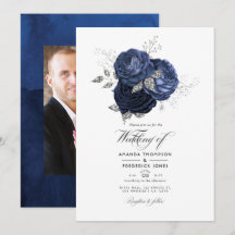 Casamento Floral Rústico Azul Marinho e Brilho Fal