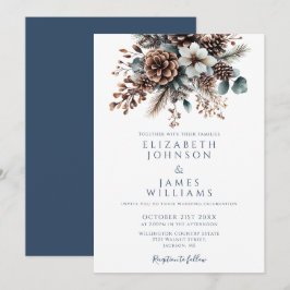 Convites Casamento Floral Rústico Boho Elegante de Pinha
