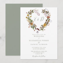 Casamento Floral Rústico Boho Verde Sage Coração