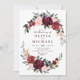 Convites Casamento floral rústico de bragundia