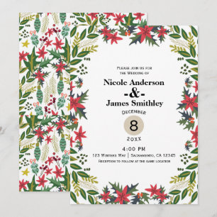 Convites Casamento Floral Rústico de Inverno no Natal