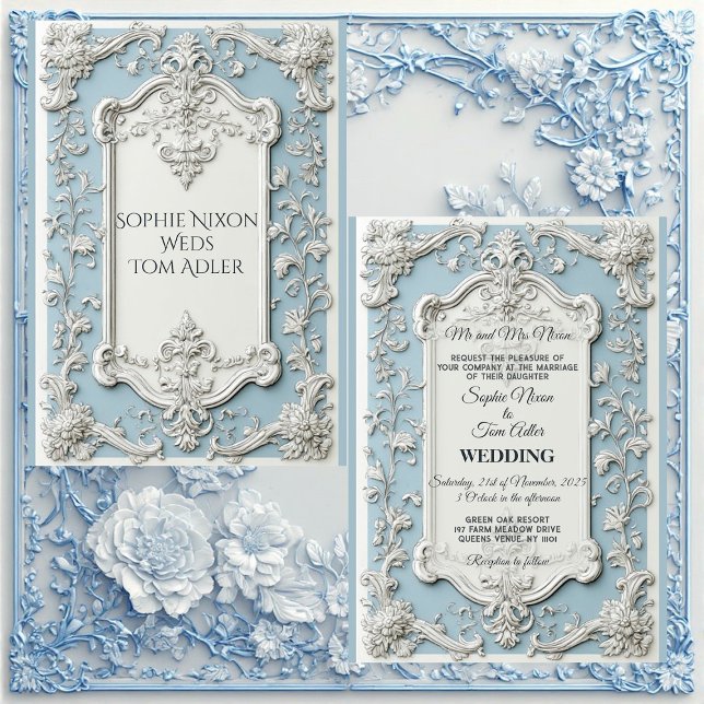 Convites Casamento Floral Rústico Francês Shabby Chic   (Rustic French Country Shabby Chic Floral Wedding Invitation)