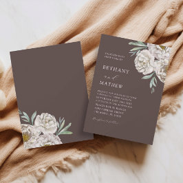 Convites Casamento Floral Rustico Marrom e Branco