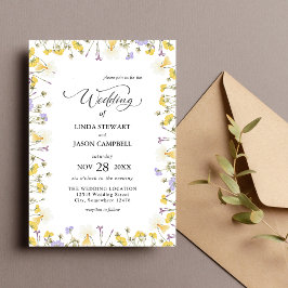 Convites Casamento Floral Rústico Personalizado em Aquarela