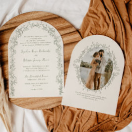 Convites Casamento Floral Rústico Vintage com Arco de Arte