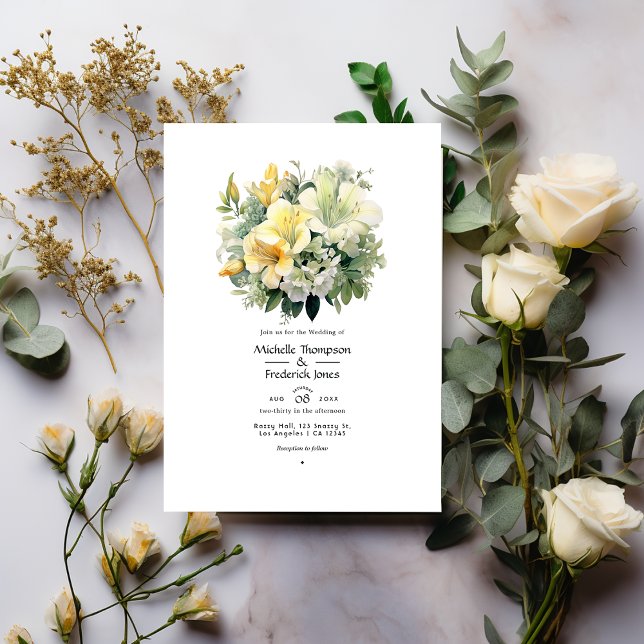 Convites Casamento Floral Salvia e Marfim (Criador carregado)