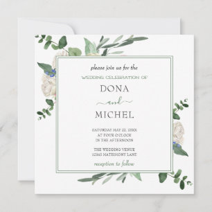 Convites Casamento Floral Selvagem de Summer Watercolor