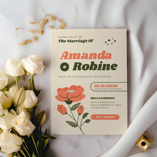 Convites Casamento Floral Simples (Criador carregado)