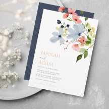 Casamento Floral Simples Boho Azul e Rosa