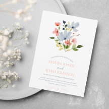 Casamento Floral Simples Boho Azul e Rosa