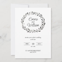 Convites Casamento floral simples e elegante