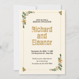 Convites Casamento floral simples e russo Elegante