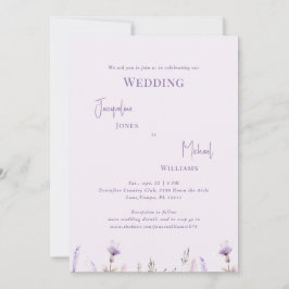 Convites Casamento Floral Simples Lavanda