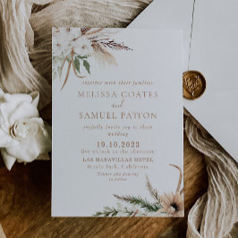 Convites Casamento Floral Simples Rustic Boho