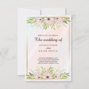 Convites Casamento Floral Suave e Rosa