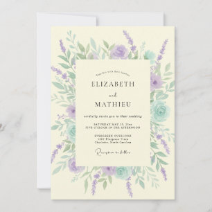 Convites Casamento Floral Sussurrante de Lavanda Menta