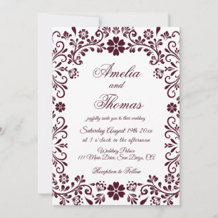 Convites Casamento Floral Talavera Mexicana Branco Vermelho