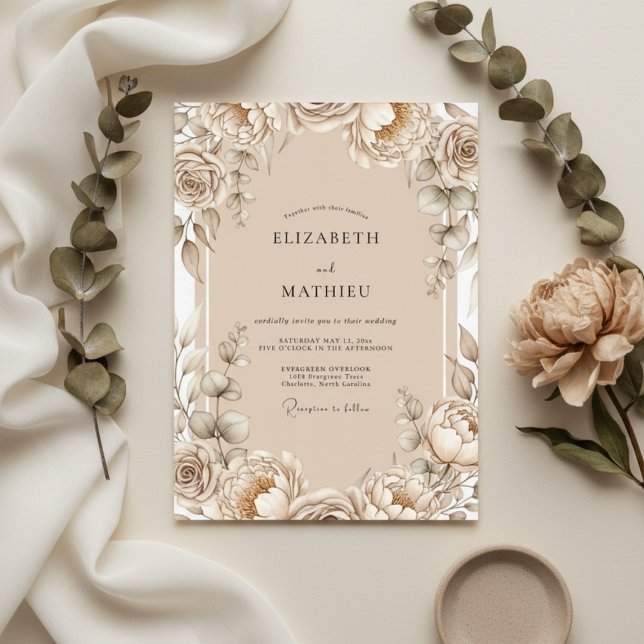 Convites Casamento Floral Tão Pintado (Criador carregado)