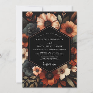 Convites Casamento Floral Temperamental com Terracota e Ard