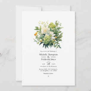 Convites Casamento Floral Tons de Verde