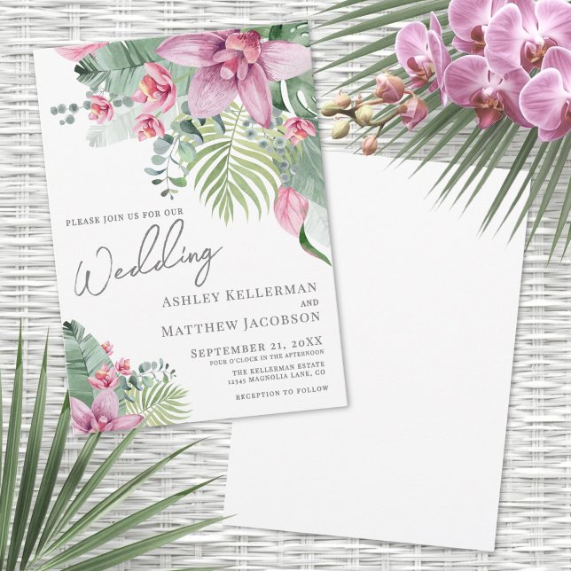 Convites Casamento Floral Tropical (Floral Tropical Wedding Invitation)