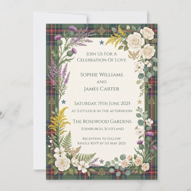 Convites Casamento Floral Tropical (Frente)