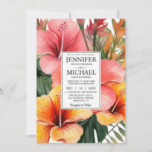 Convites CASAMENTO Floral Tropical All-In-One
